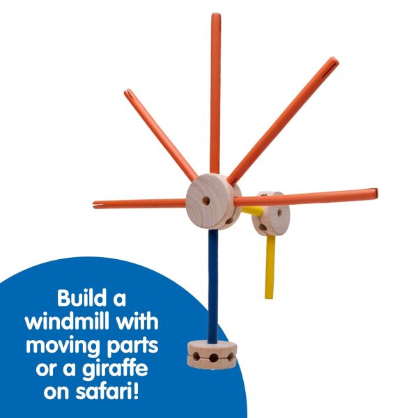 Schylling MKT Super Makit Classic Wood Construction Toy. 3+ years. 70-Pieces (1 EA)