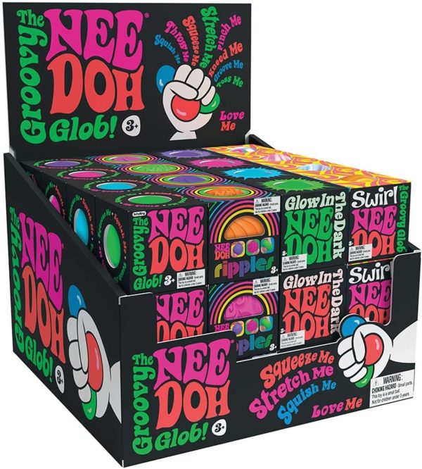 Schylling NeeDoh Teenie Single - Sensory Squeeze Toy - Mini Groovy Glob - 1.25 Wide - Color May Vary (Pack of 1)